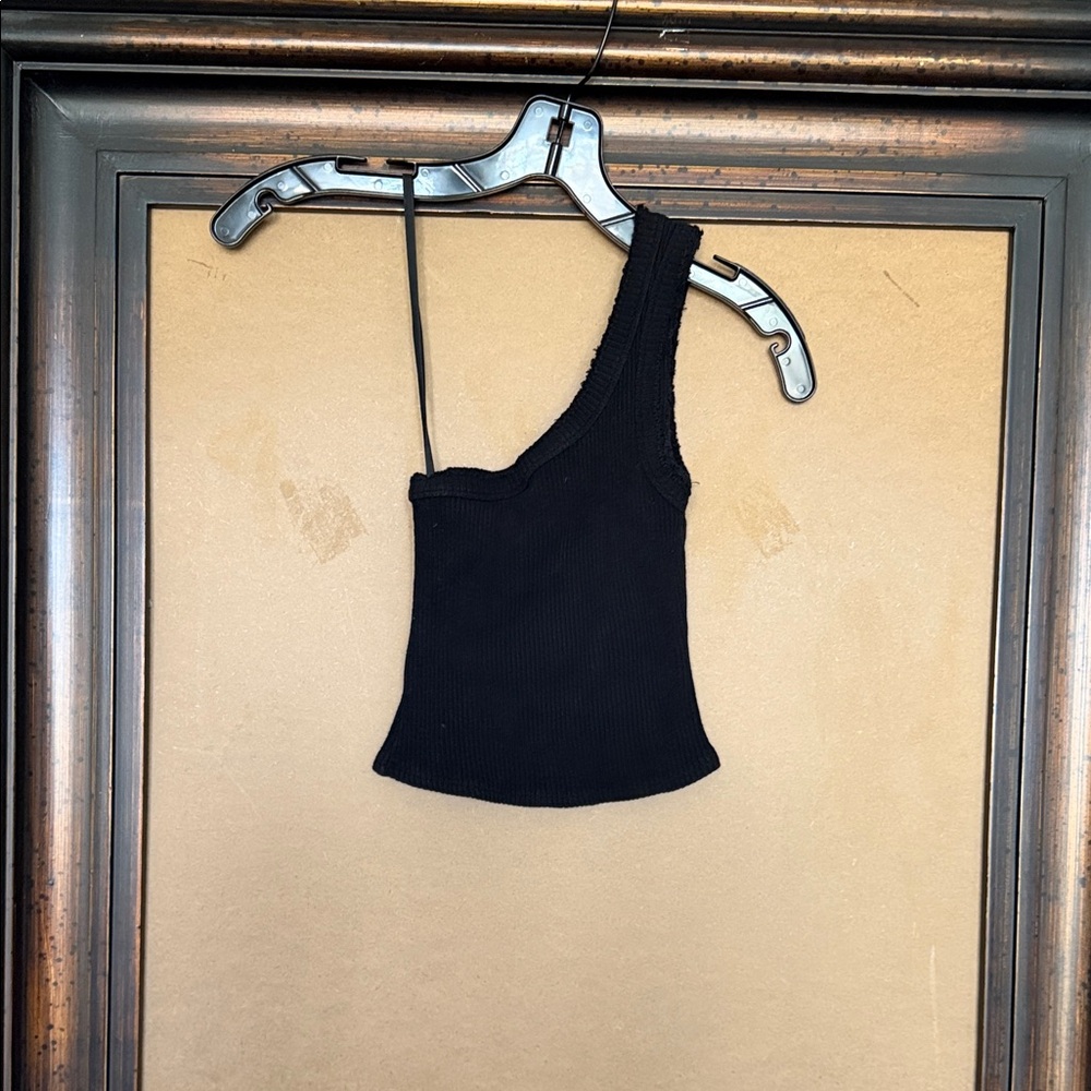 Urban Outfitters Black One Shoulder Knit Top